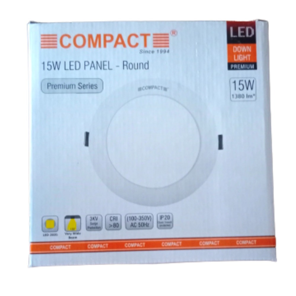 COMPACT 15 W Round Natural White 179 x 22 mm LED Panel Lights Recessed Mounted_3