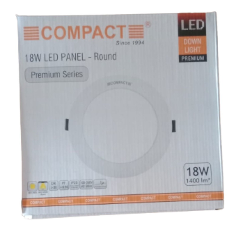 COMPACT 18 W Round Warm White 199 x 22 mm LED Panel Lights Recessed Mounted_3