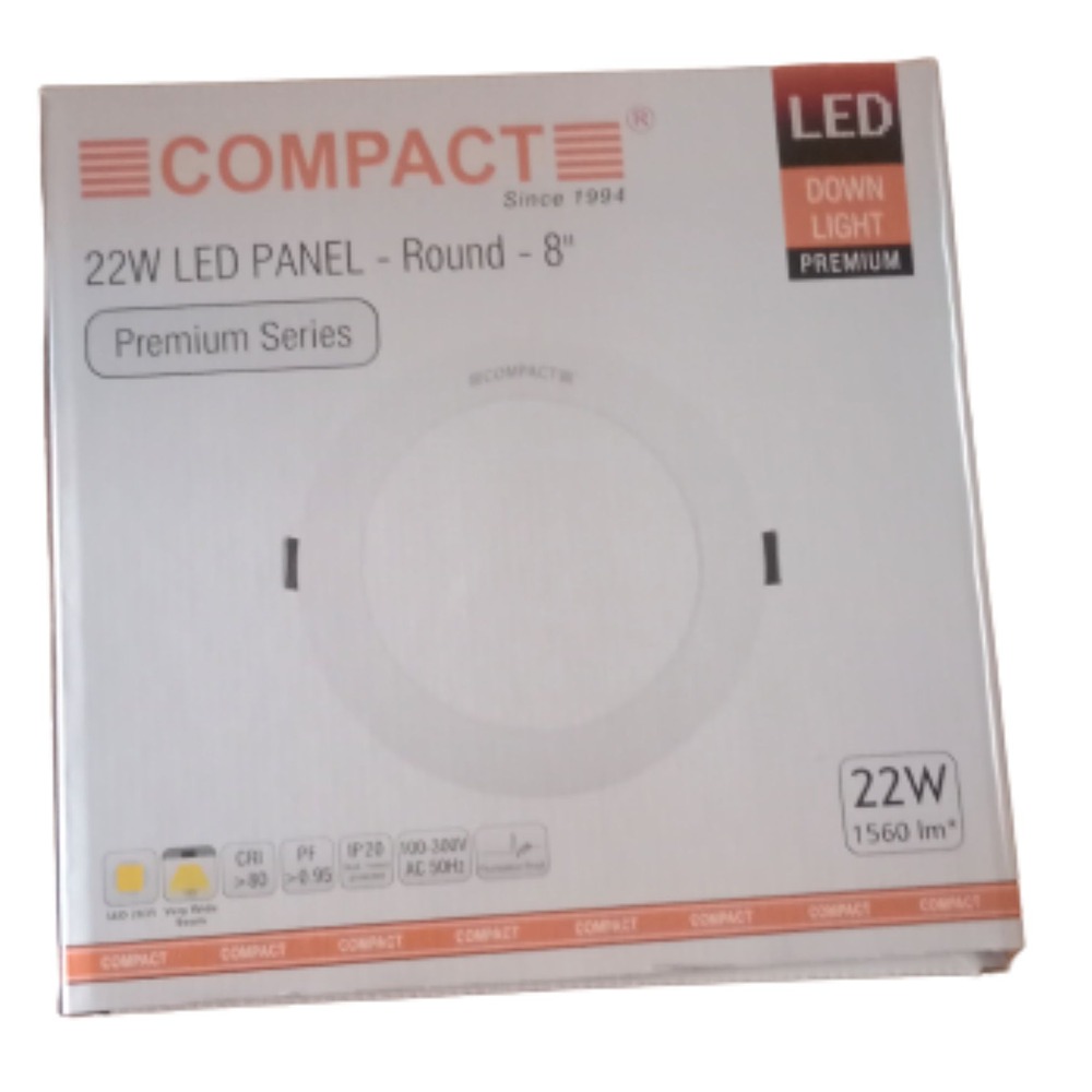 COMPACT 22 W Round Cool White 224 x 22 mm LED Panel Lights Recessed Mounted_3