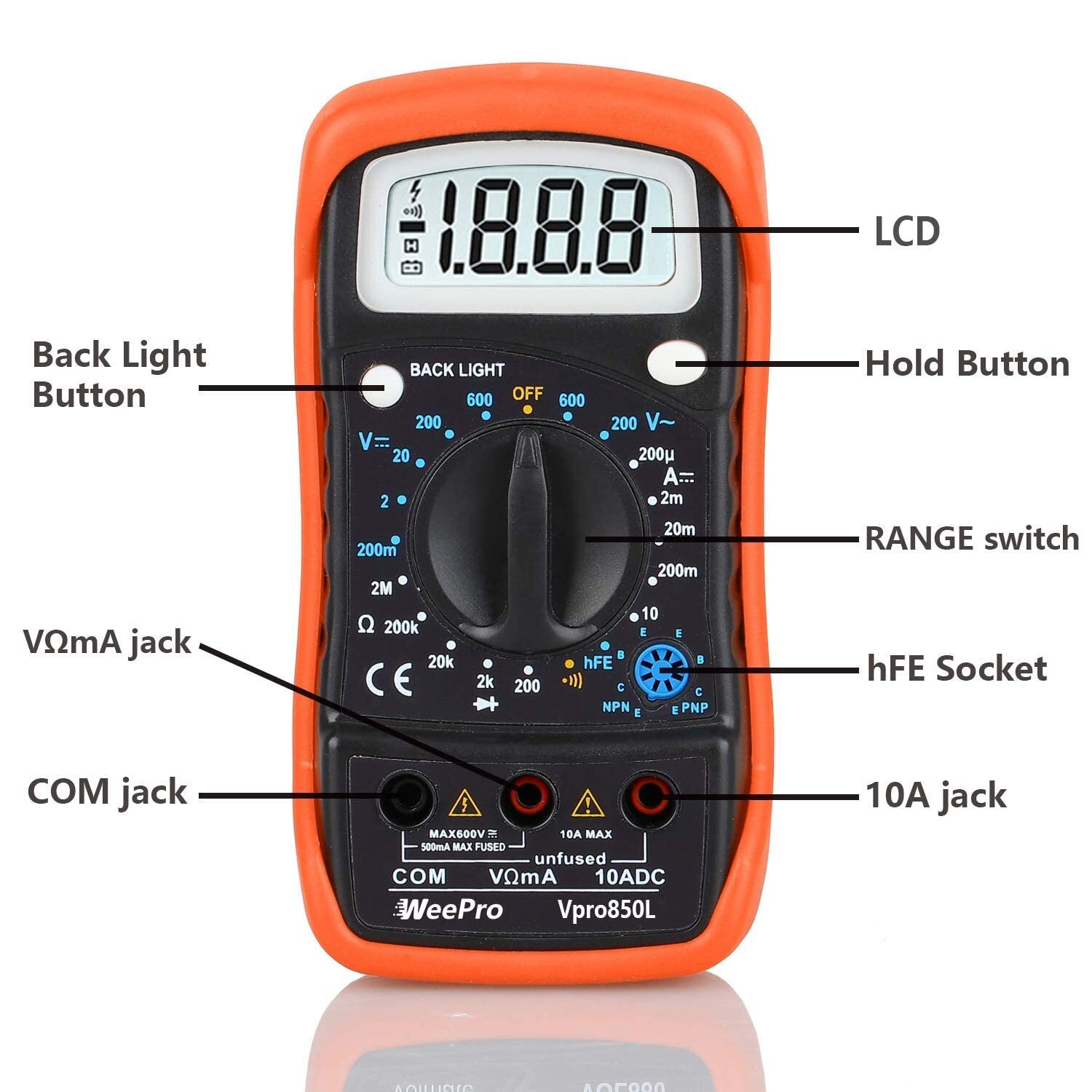 WeePro VPro850L Multimeter LCD_1