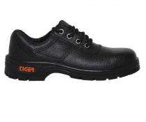 TIGER Buff Leather Steel Toe Safety Shoes Black_0