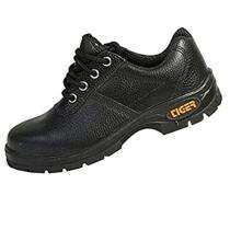 TIGER Barton Grain Leather Steel Toe Safety Shoes Black_0