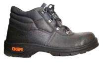 TIGER Barton Print Leather Steel Toe Safety Shoes Black_0