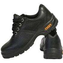 TIGER Real Leather Steel Toe Safety Shoes Black_0