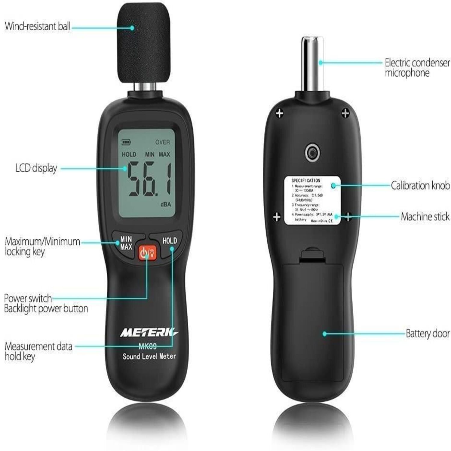 METERK MK09 Sound Level Meter 30-130 dB_3