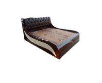 Solid Wood Designer Double Bed 70 x 90 inch Brown_0