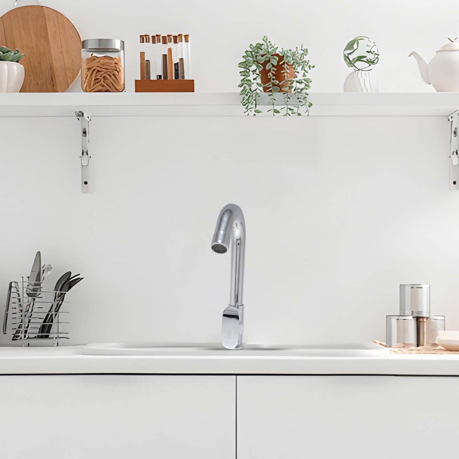 D&B Bathware Chrome Plated Swan Neck Faucet OLIVIA-3112_1