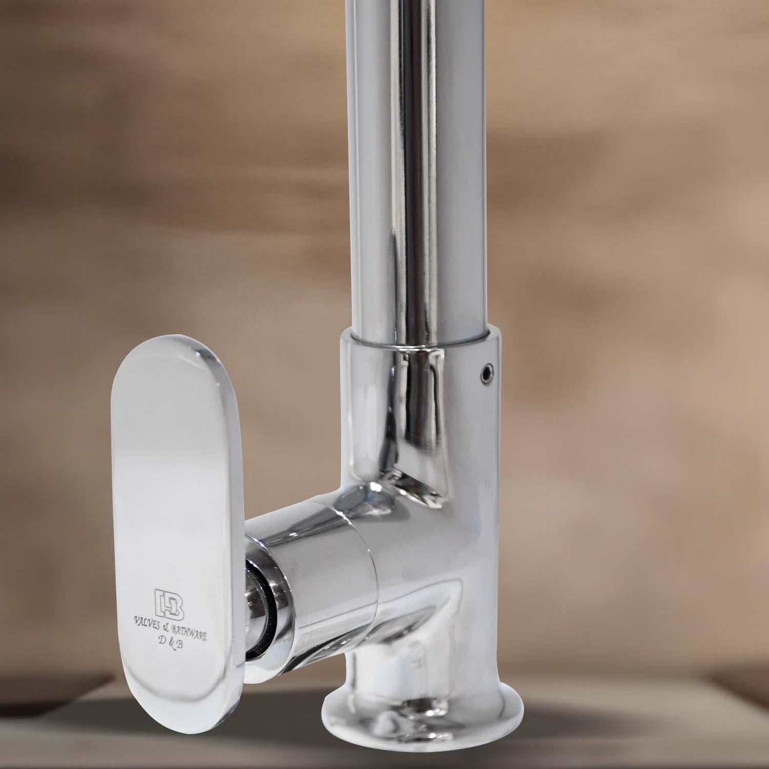 D&B Bathware Chrome Plated Swan Neck Faucet OLIVIA-3112_3