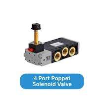 PIONEER Hard Anodised Aluminium 1/2 inch BSP 4 Port Poppet Pilot Operated Solenoid Valves_0