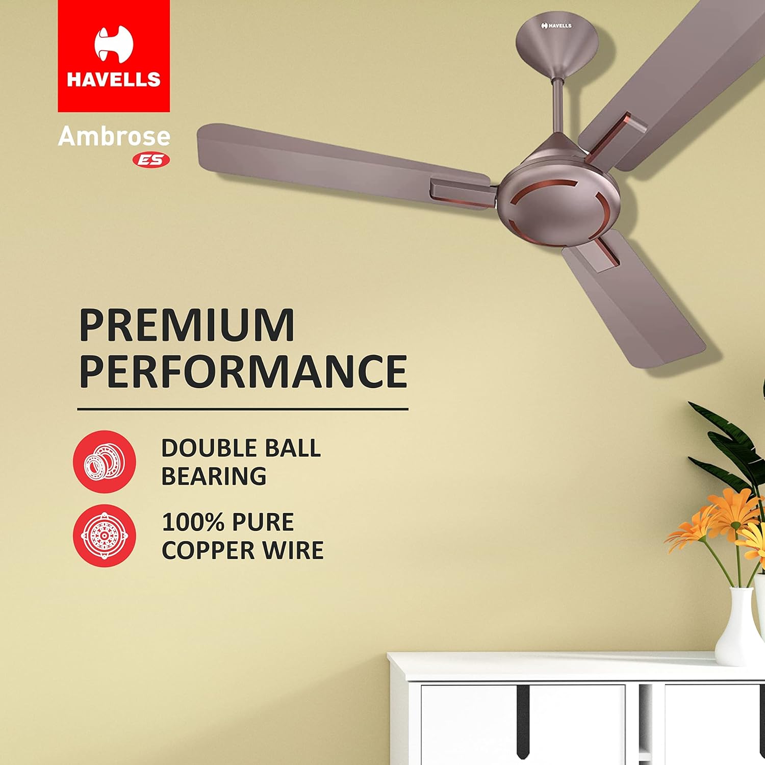 HAVELLS Ambrose ES 1200 mm 3 Blades 52 W Cola Espresso Brown Ceiling Fans_4