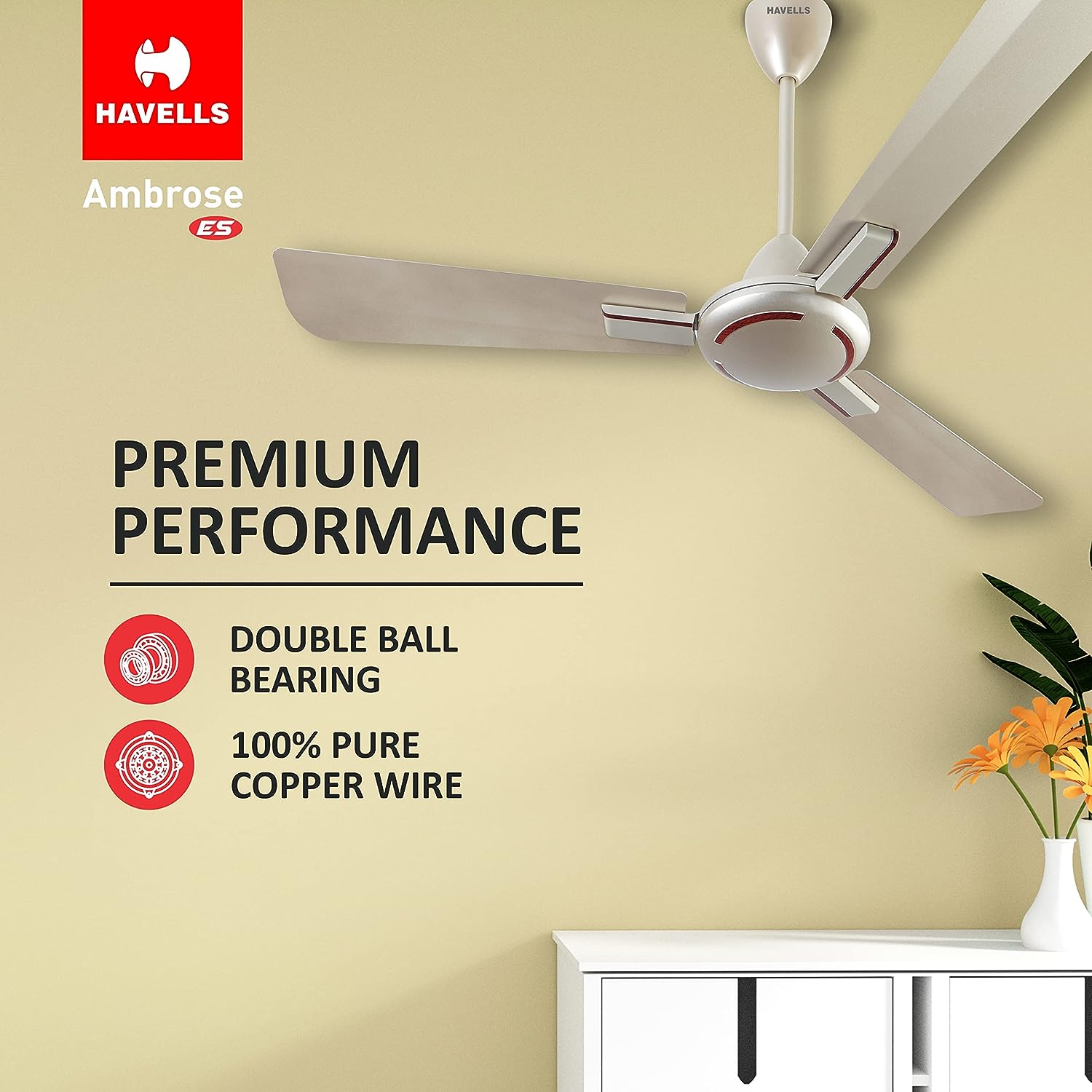 HAVELLS Ambrose ES 1200 mm 3 Blades 52 W Gold Mist Wood Ceiling Fans_2