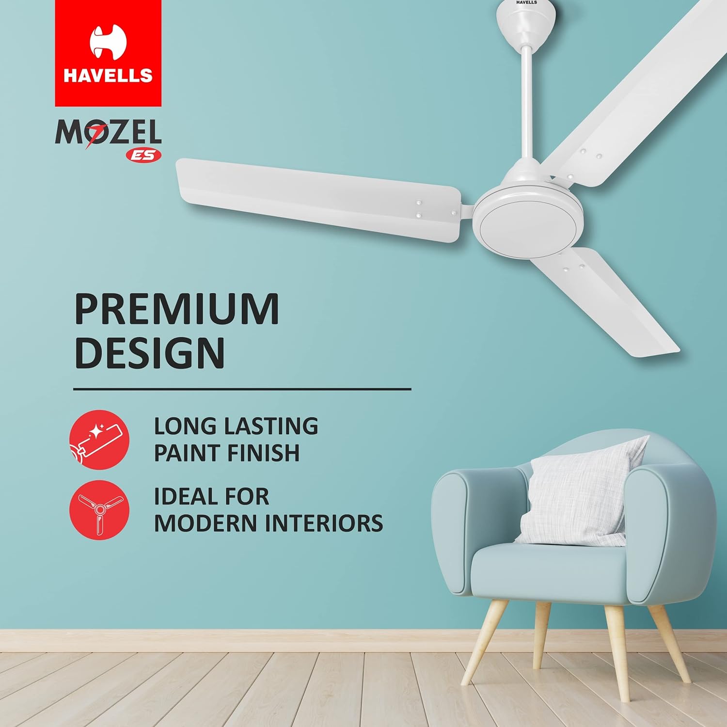 HAVELLS MOZEL ES 1200 mm 3 Blades 55 W Elegant White Ceiling Fans_1