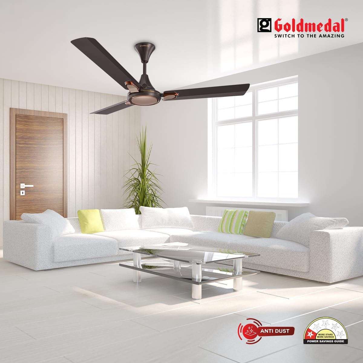 Goldmedal Senora 1200 mm 3 Blades 52 W Chocolate Gold Ceiling Fans_1