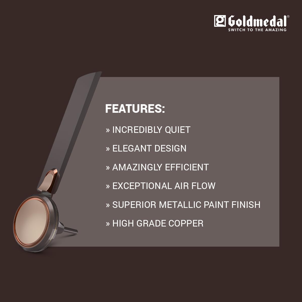 Goldmedal Senora 1200 mm 3 Blades 52 W Chocolate Gold Ceiling Fans_3