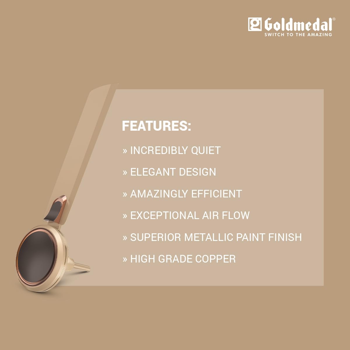 Goldmedal Senora 1200 mm 3 Blades 52 W Midas Gold Ceiling Fans_3