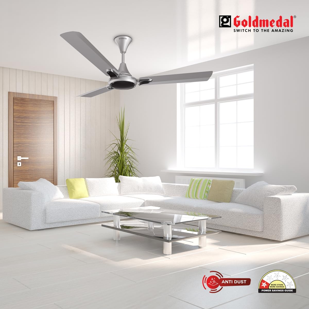 Goldmedal Senora 1200 mm 3 Blades 52 W Grey Goose Ceiling Fans_1
