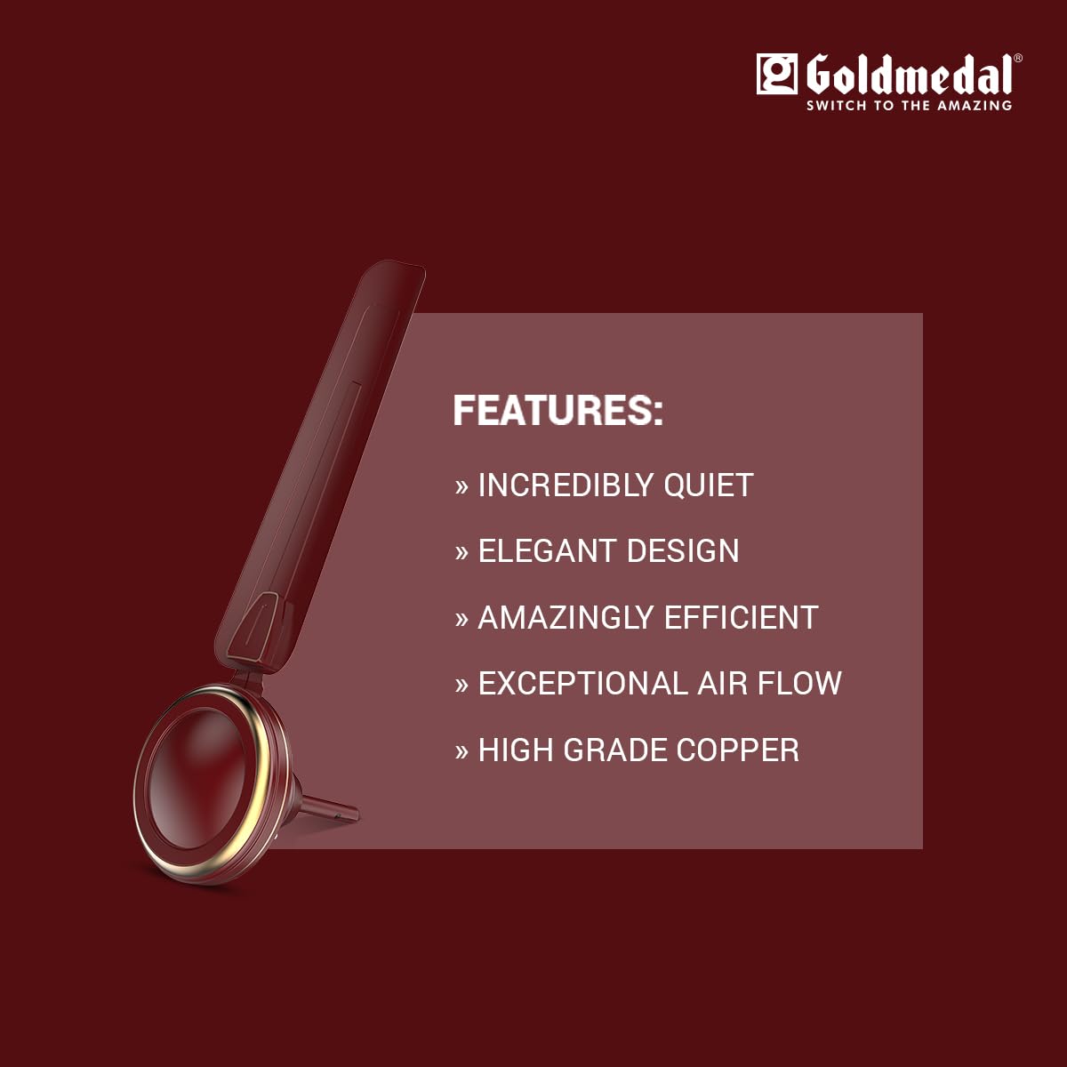 Goldmedal Gati Deco 1200 mm 3 Blades 50 W Brown Ceiling Fans_3