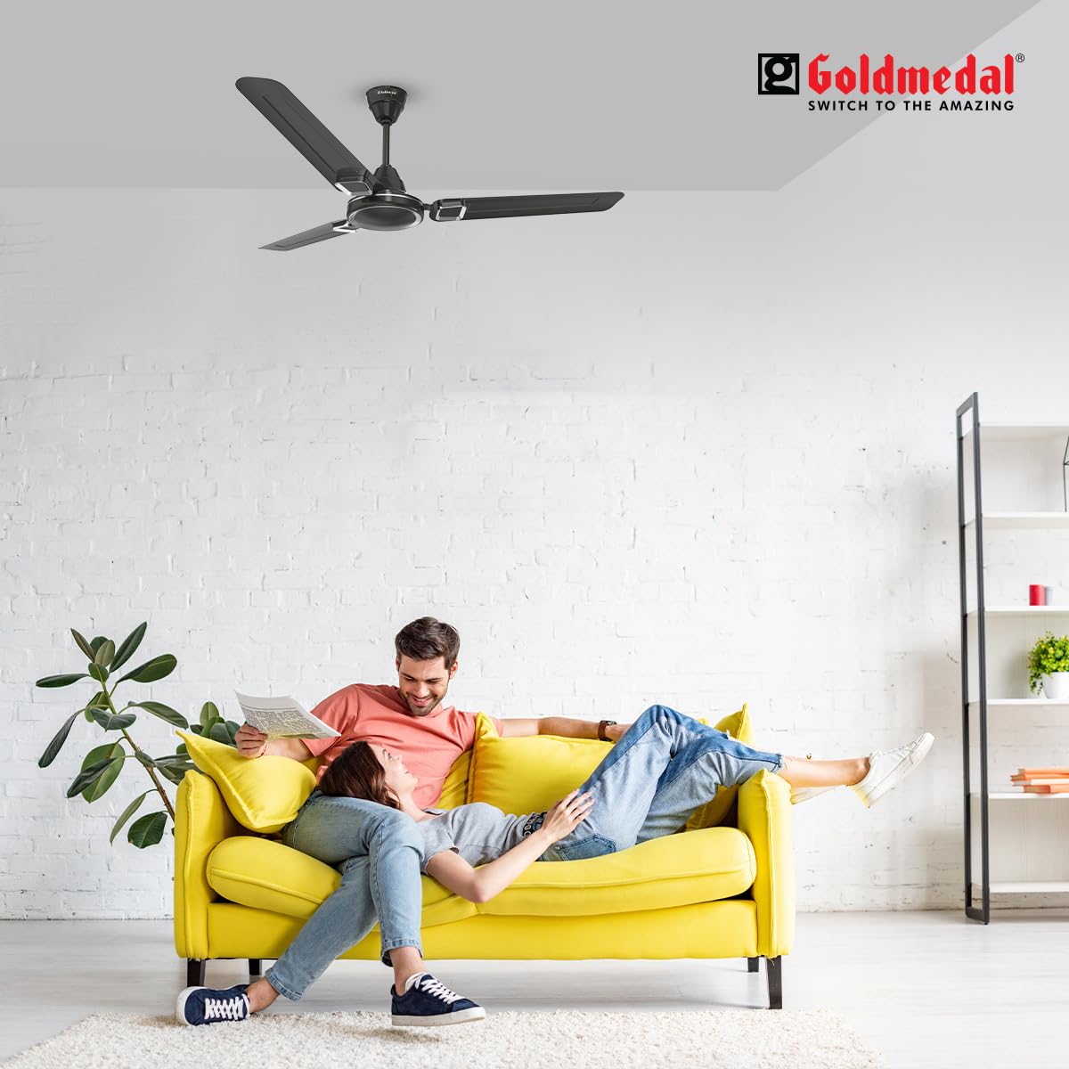 Goldmedal Air Crest 1200 mm 3 Blades 52 W Granite Grey Ceiling Fans_3