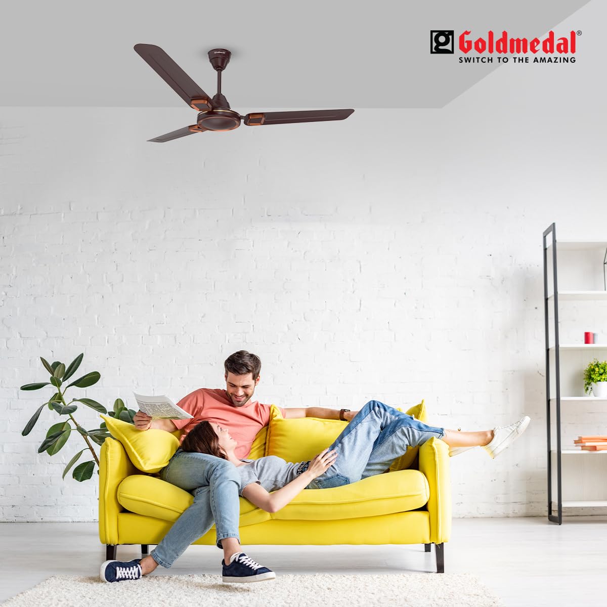 Goldmedal Air Crest 1200 mm 3 Blades 52 W Tangy Brown Ceiling Fans_1