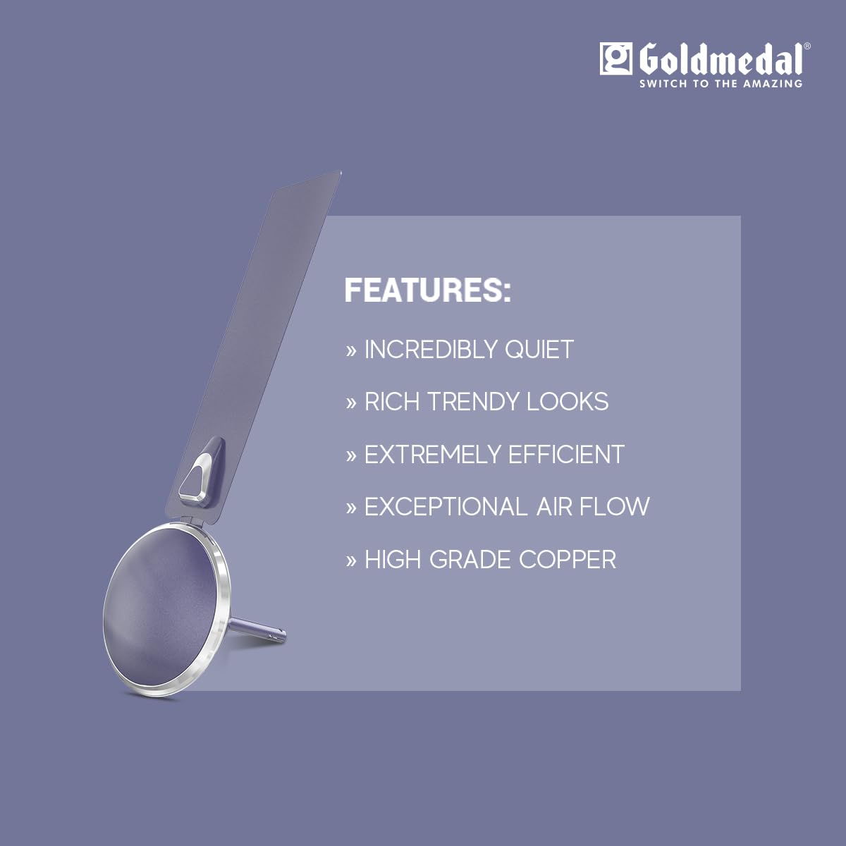 Goldmedal Eva Prime 1200 mm 3 Blades 52 W Royal Lavender Ceiling Fans_2