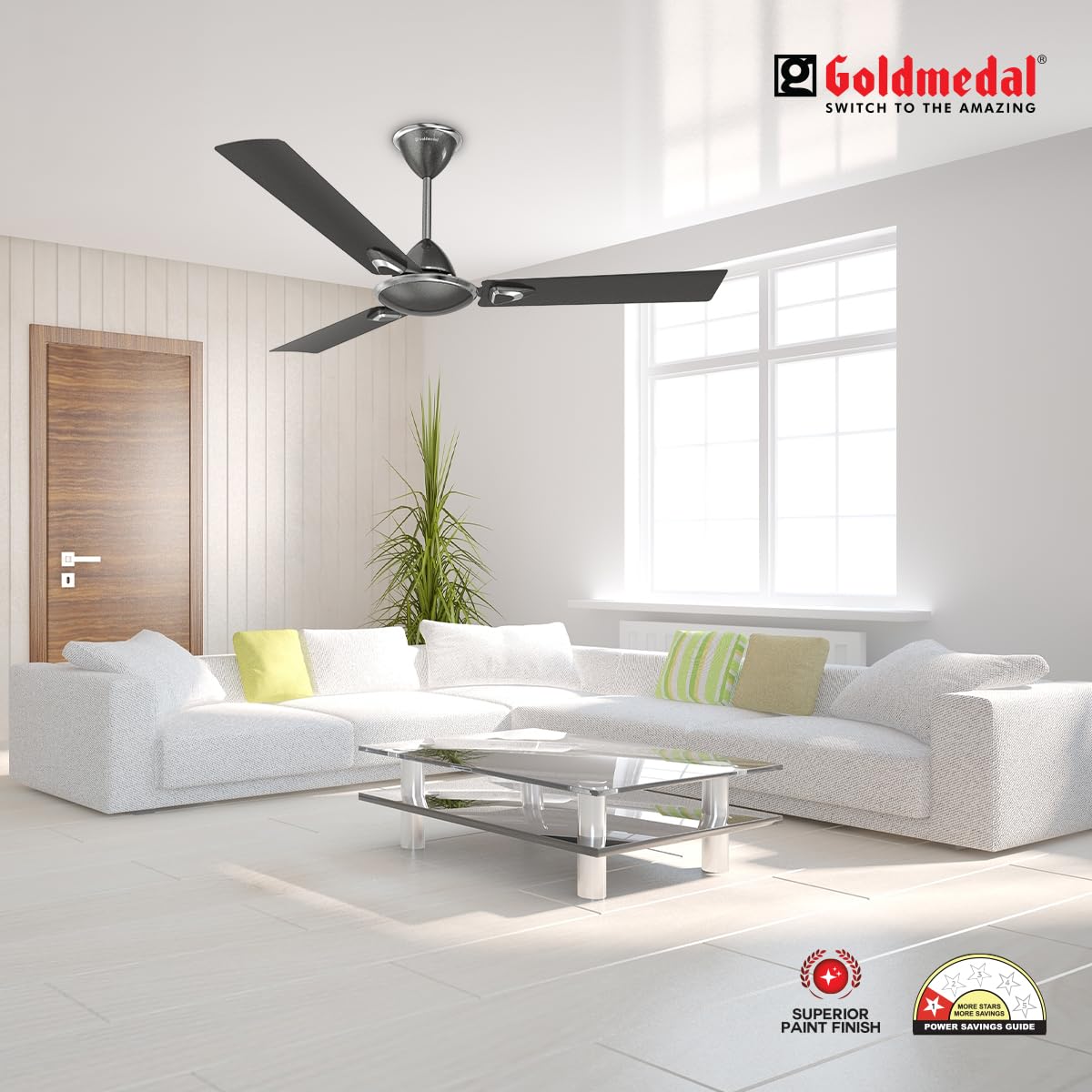 Goldmedal Eva Prime 1200 mm 3 Blades 52 W Metallic Grey Ceiling Fans_1