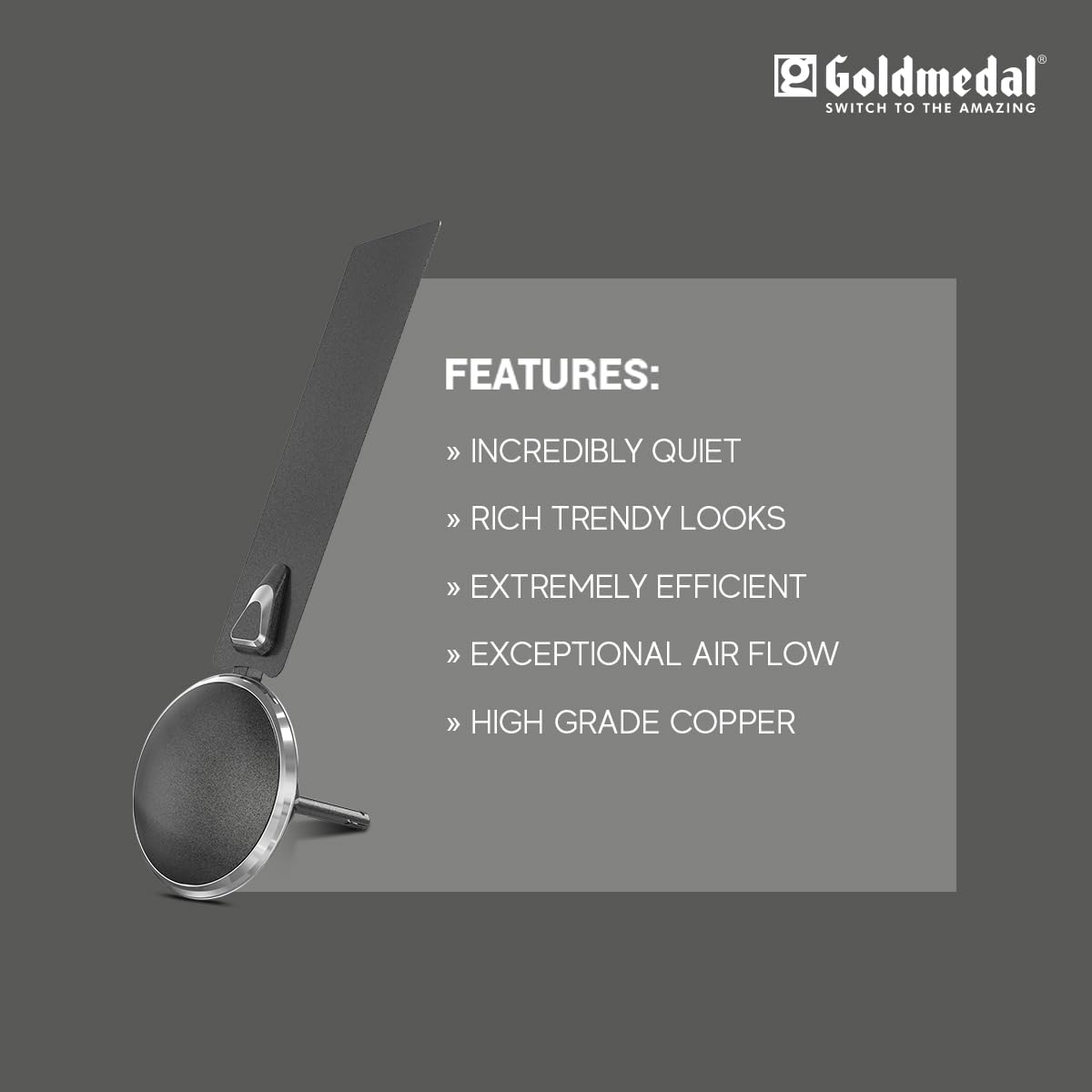 Goldmedal Eva Prime 1200 mm 3 Blades 52 W Metallic Grey Ceiling Fans_3