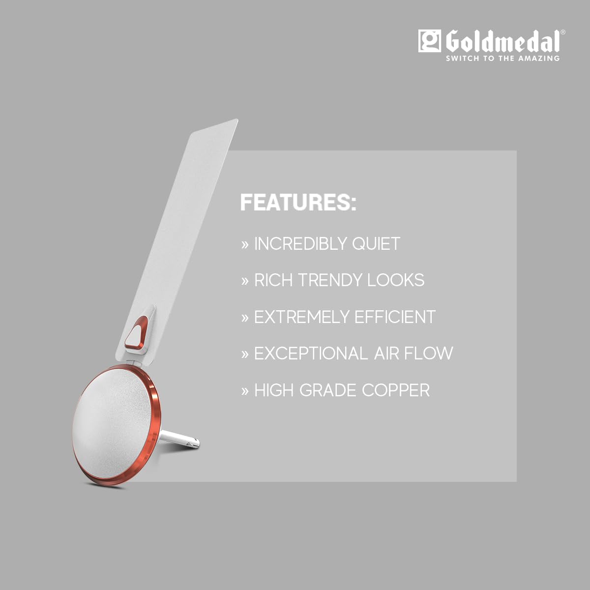 Goldmedal Eva Prime 1200 mm 3 Blades 52 W Metallic White Ceiling Fans_3