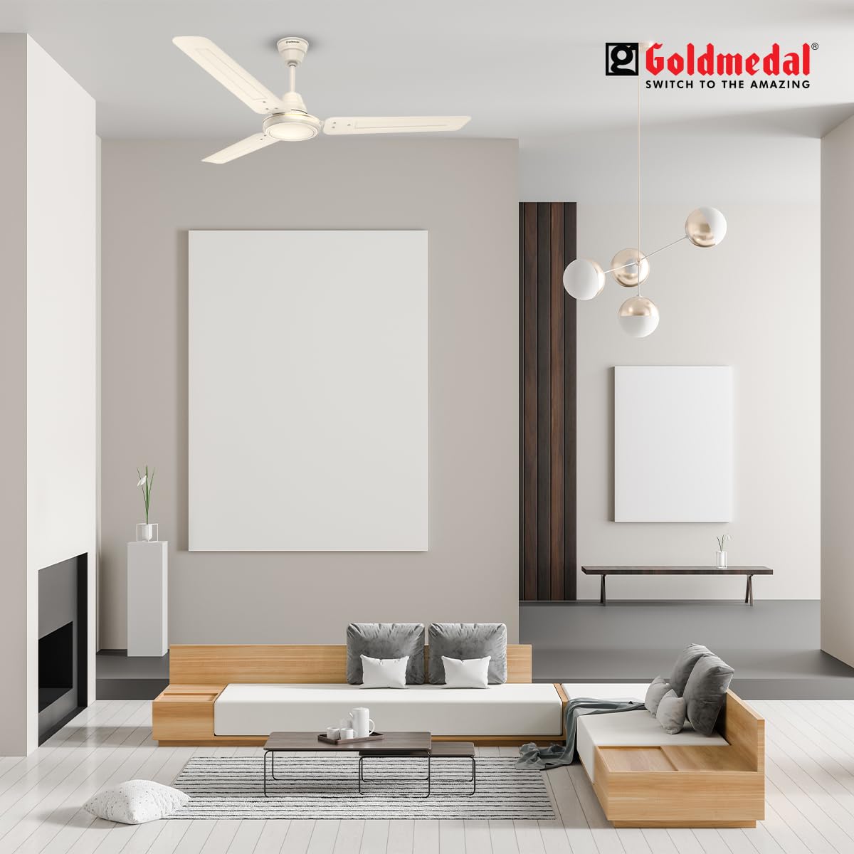 Goldmedal G-Bliss 1200 mm 3 Blades 52 W Ivory Ceiling Fans_2