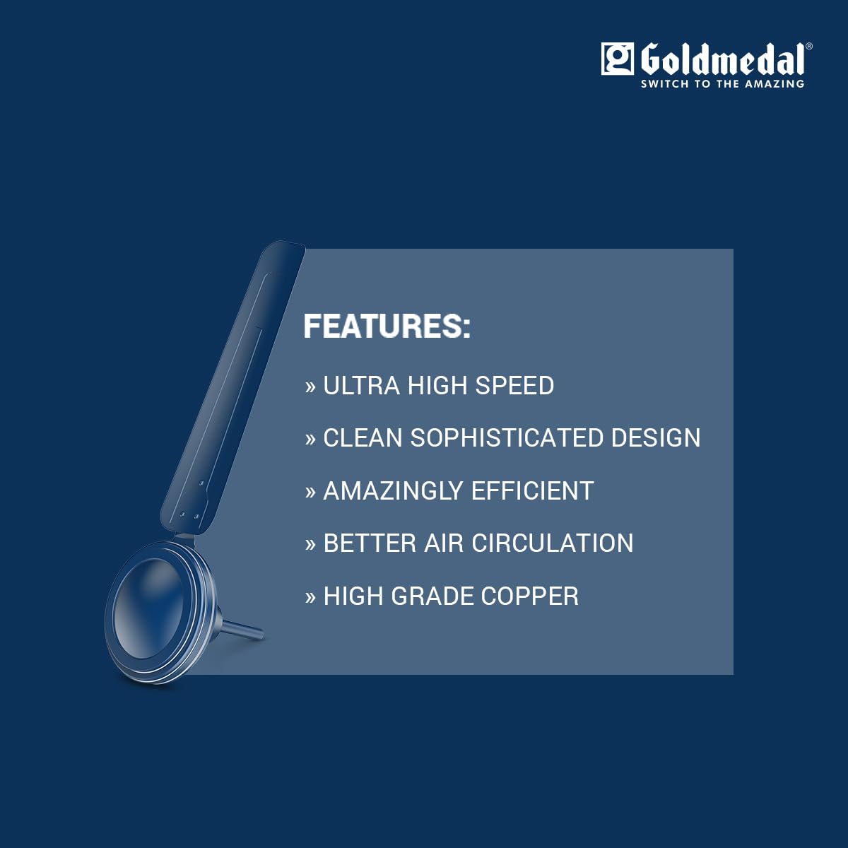 Goldmedal Gati 400 Neo 1200 mm 3 Blades 50 W Blue Ceiling Fans_3