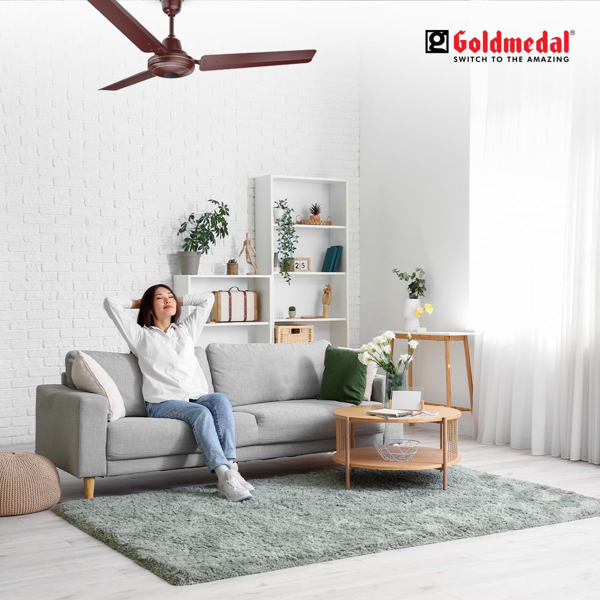 Goldmedal Geo Fox BLDC 1200 mm 3 Blades 35 W Brown Ceiling Fans_3