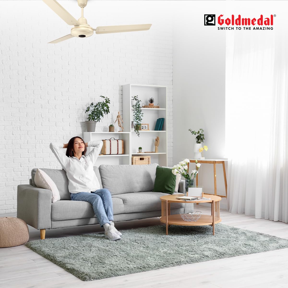 Goldmedal Geo Fox BLDC 1200 mm 3 Blades 35 W Ivory Ceiling Fans_3