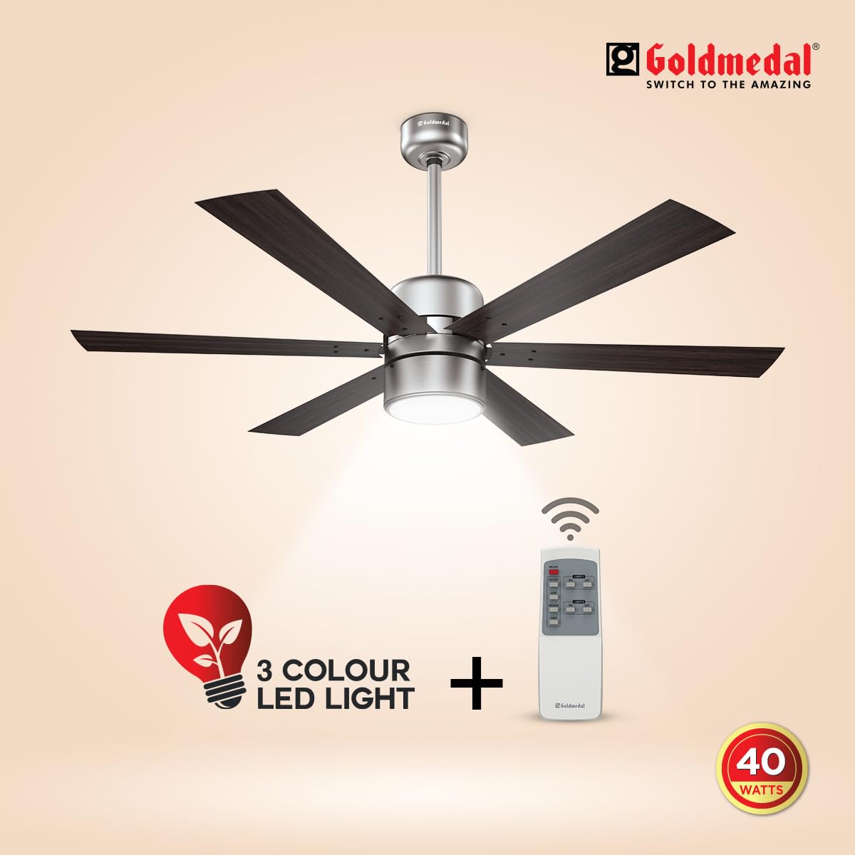 Goldmedal Phantom BLDC 1200 mm 6 Blades 40 W Antique Silver Darkwood Ceiling Fans_2