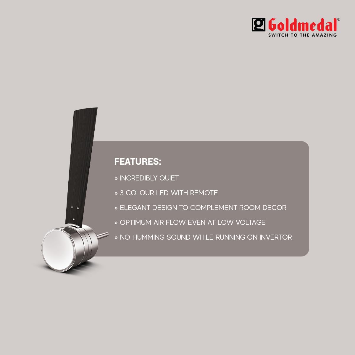 Goldmedal Phantom BLDC 1200 mm 6 Blades 40 W Antique Silver Darkwood Ceiling Fans_3