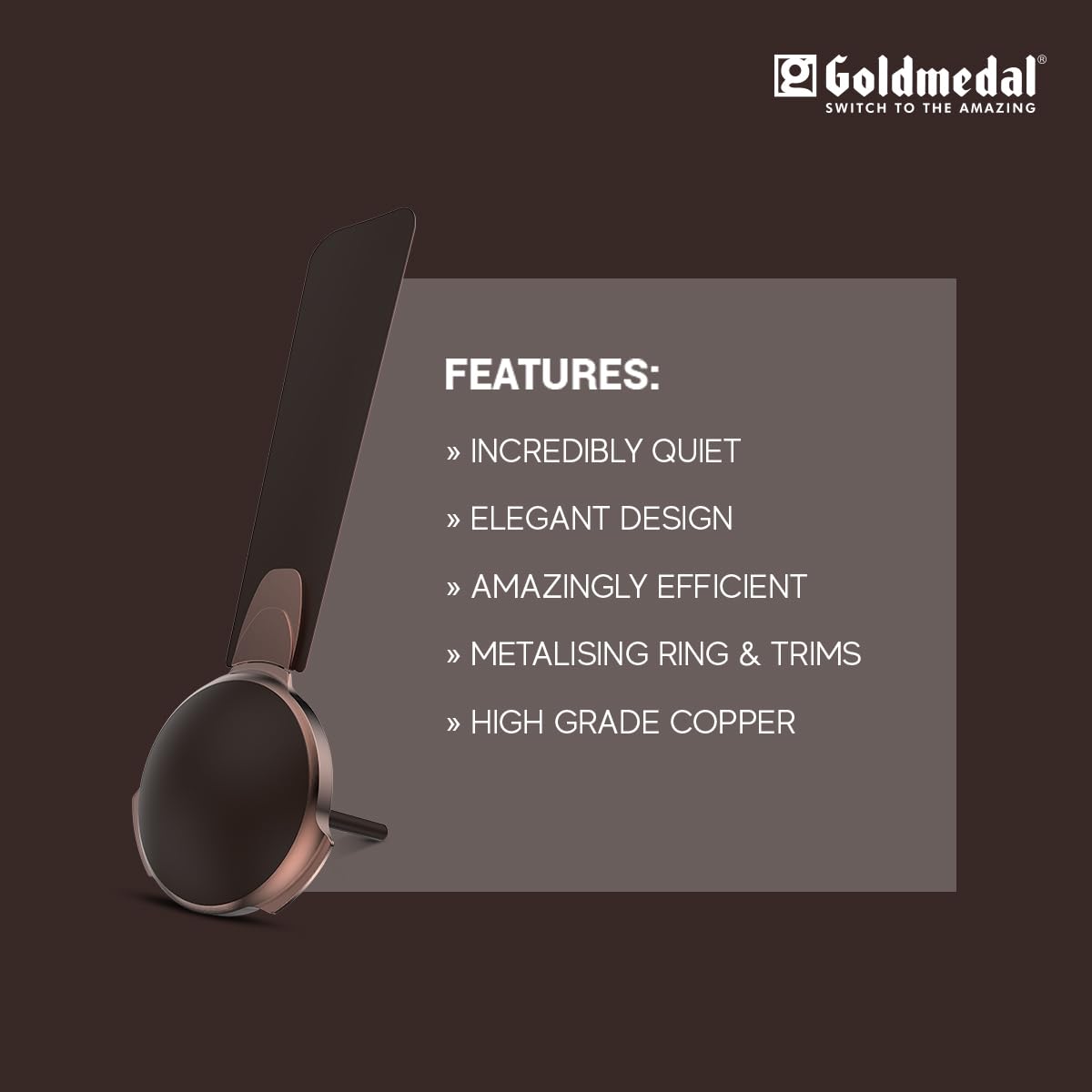 Goldmedal Flora 1200 mm 3 Blades 52 W Antique Copper Choco Brown Ceiling Fans_2