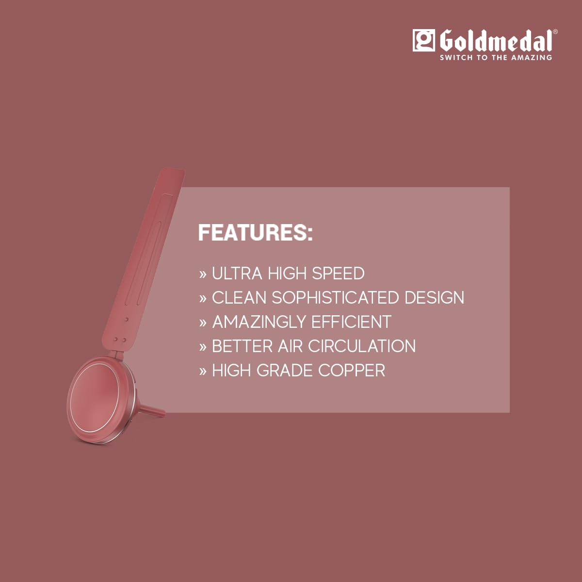 Goldmedal Volt 400 1200 mm 3 Blades 52 W Matt Brown Ceiling Fans_3