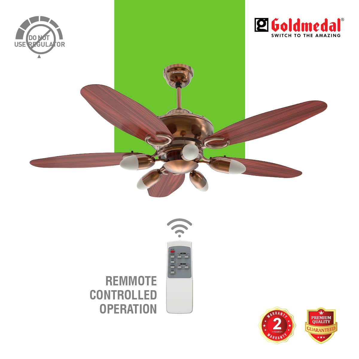 Goldmedal Daisy BLDC 1200 mm 5 Blades 40 W Antique Copper Rose Wood Ceiling Fans_2