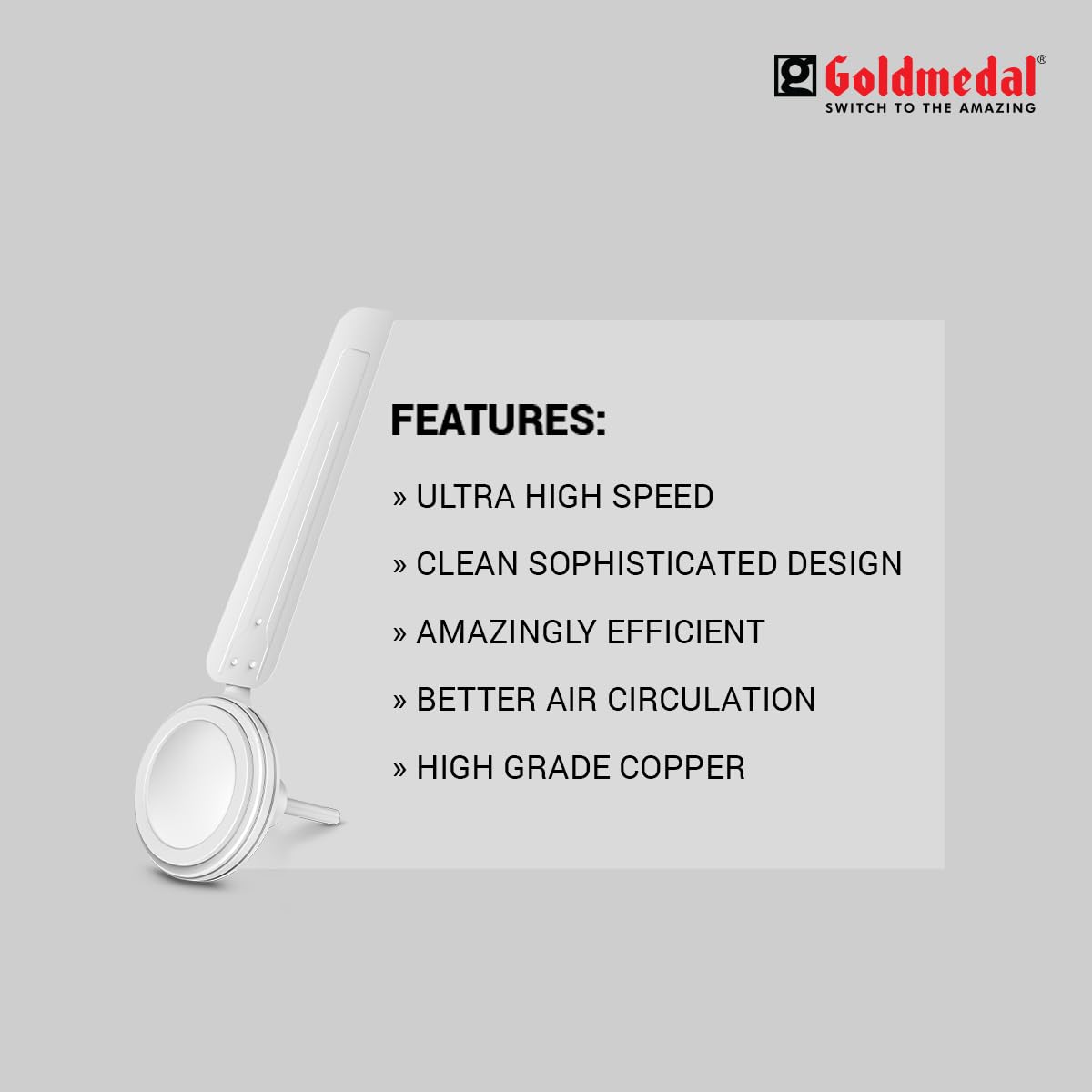 Goldmedal Gati 400 Neo 1200 mm 3 Blades 50 W White Ceiling Fans_3