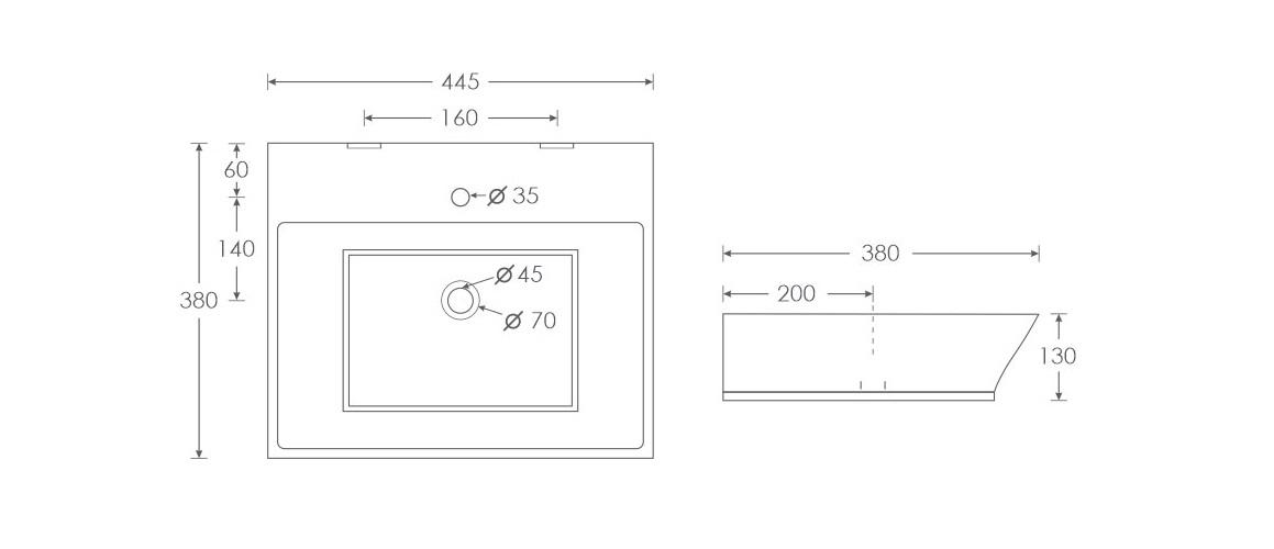 Simpolo Wash Basin MINI SIMON Wall Mounted_1
