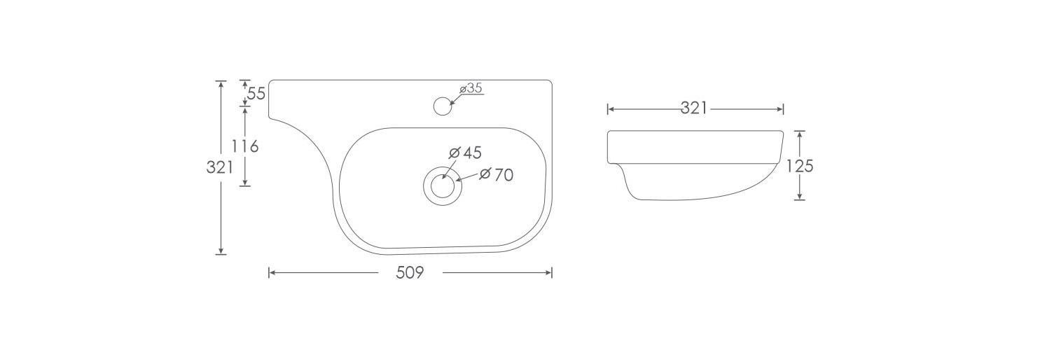 Simpolo Wash Basin NIVIS Wall Mounted_1