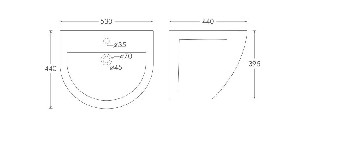 Simpolo Wash Basin ENTASI Integrated Half Pedestal_1