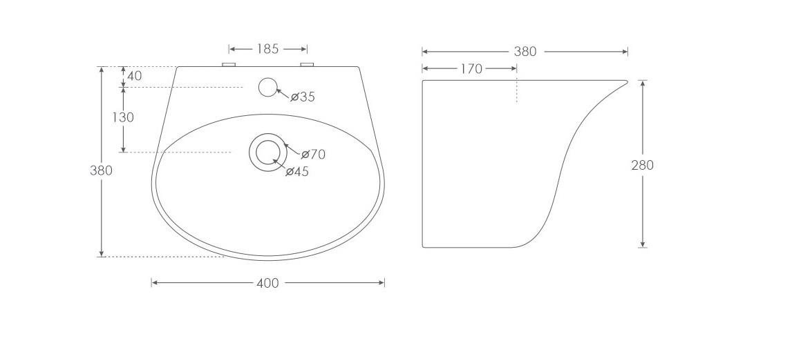 Simpolo Wash Basin NEO Integrated Half Pedestal_1