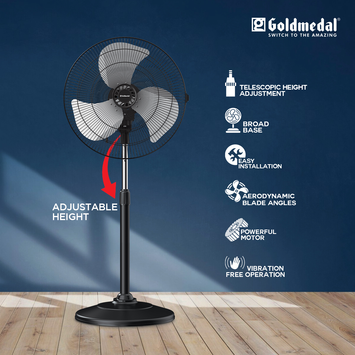 Goldmedal G-Express 450 mm Black Pedestal Fan_2