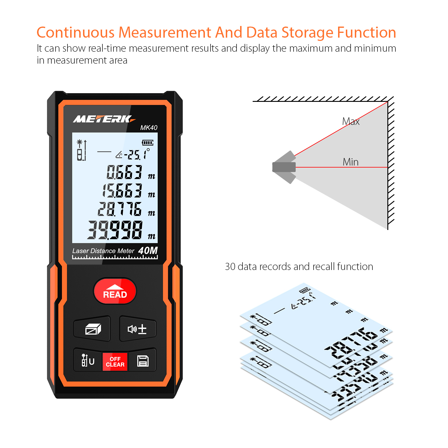 METERK Laser Distance Meter MK40 40 mtr_3