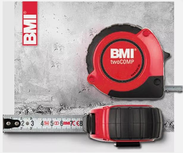 BMI 13 mm Steel and fibre Measuring Tapes 10 m Red and Silver_1