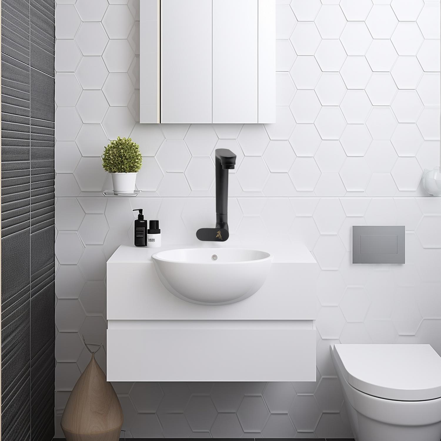 D&B Bathware Matt Sink Cocks Faucet IVANO-3411-BLACK_4