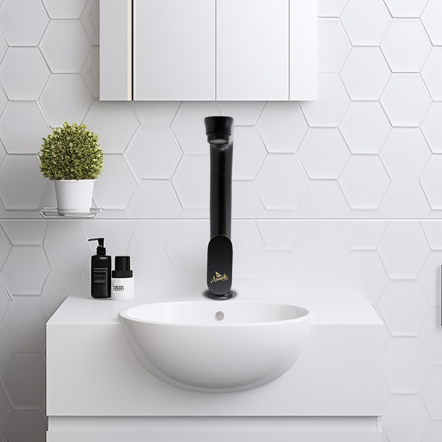 D&B Bathware Matt Swan Neck Faucet IVANO-3412-BLACK_3