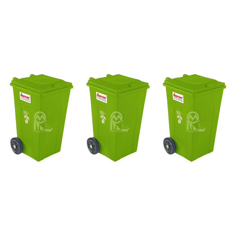 Supreme Wheeled Bins Green 120 L Plastic_2