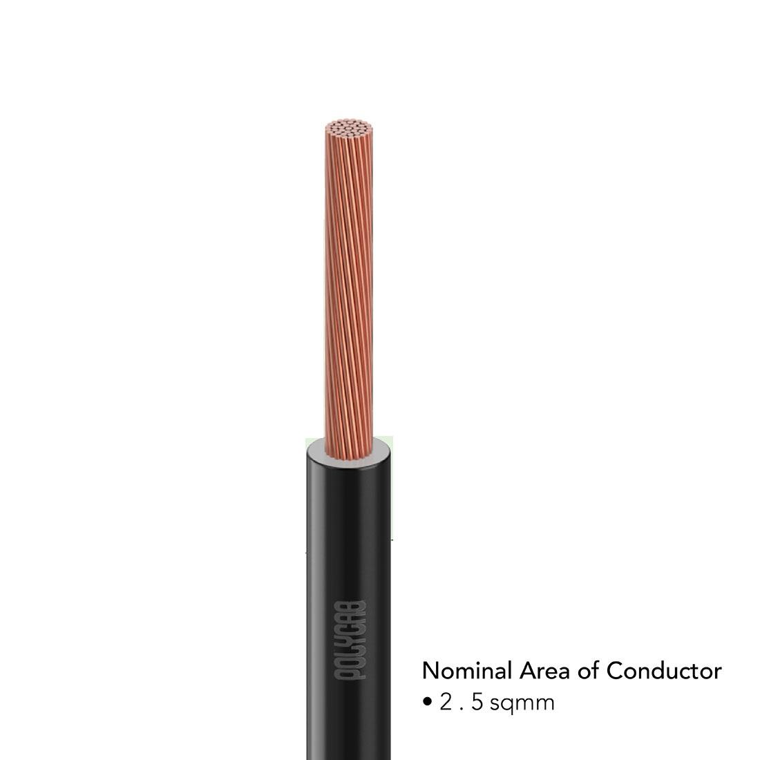 Polycab 2.5 sqmm FRLF Electric Wire Black 90 m_2