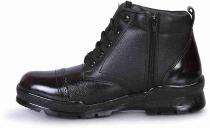 TIGER Leather Plain Toe Safety Shoes Black_0