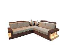 AS Foam 5 Seater Brown and Cream Sofa Set_0